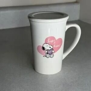 Peanuts White Ceramic Mug with Pink Heart and Snoopy